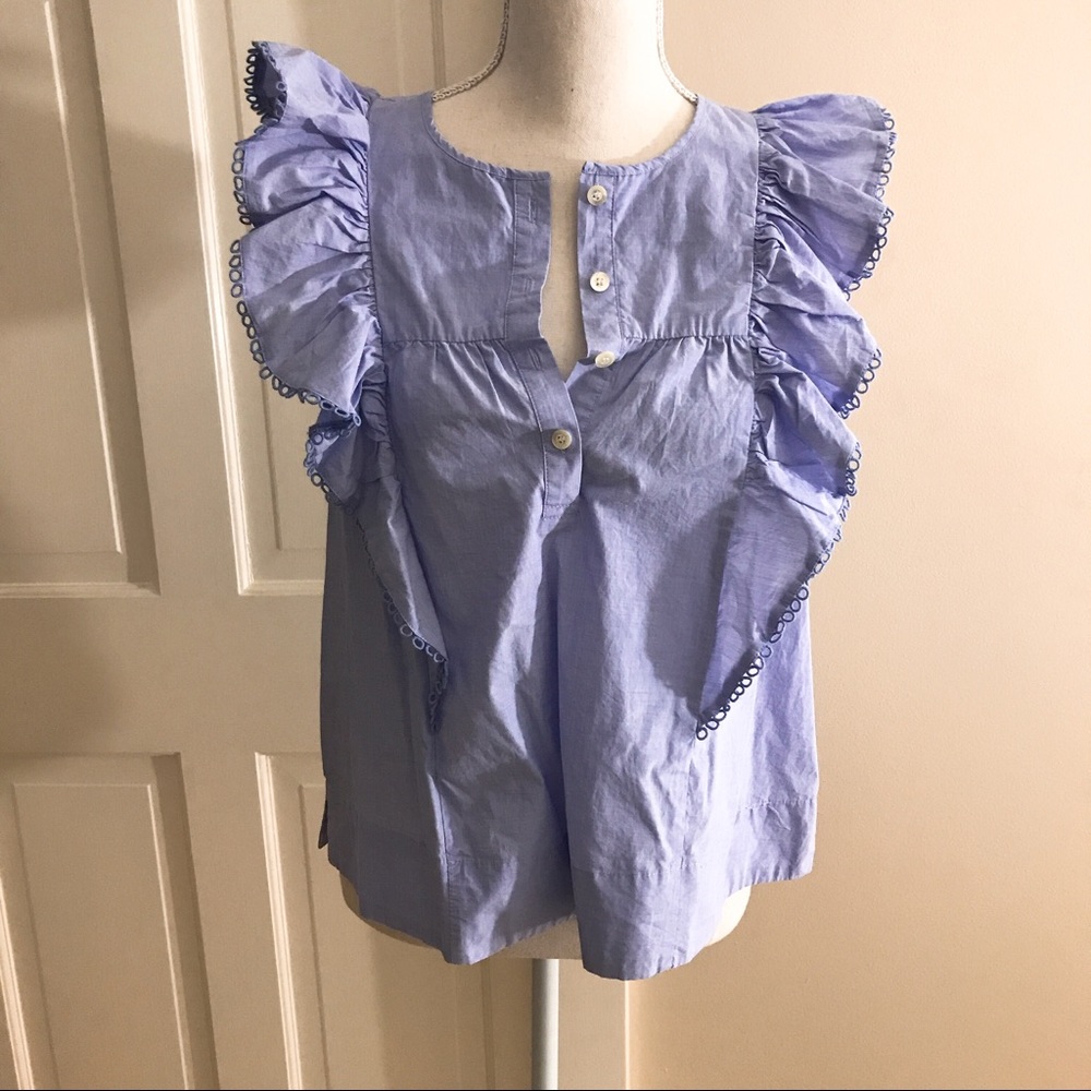 NWT JCrew- Sleeveless ruffled top